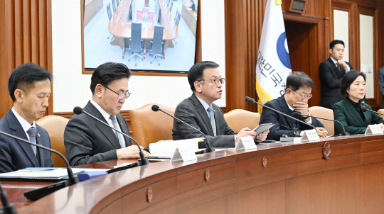 최상목 대통령 권한대행 부총리 겸 기획재정부 장관이 9일 서울 종로구 정부서울청사에서 열린 국정현안조정회의 겸 경제관계장관회의 주재, 모두발언을 하고 있다. [기획재정부]